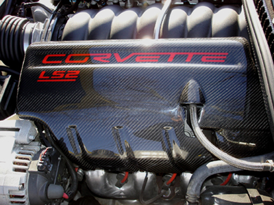 Real Carbon Fiber, C6 Z06 Corvette, LS7 Engine Block Fuel Rail Covers, Pair